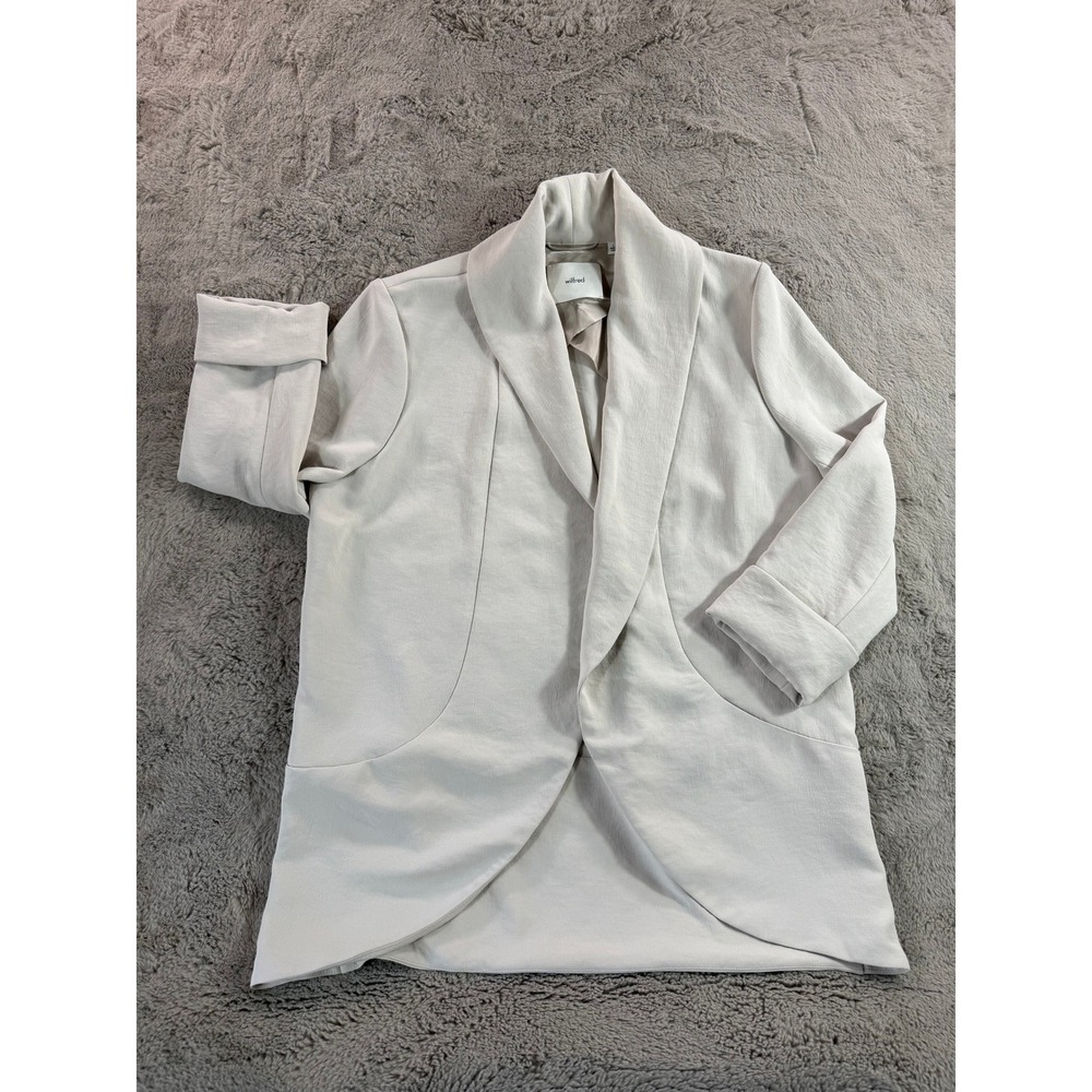 Wilfred White Draped Collar Blazer Jacket - Picture 4 of 13